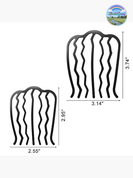 4 Pcs Hair Fork Clip Metal Hair Side Combs Bun Updo Hair Sticks French Twist main image 6
